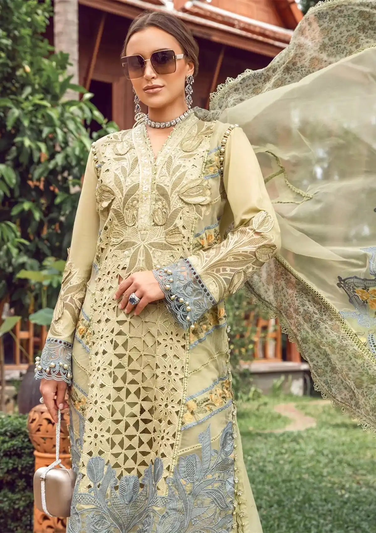Maria B | Eid Lawn |  D-10 - Luxury Dress - available at Maria Faisal in UK and USA.