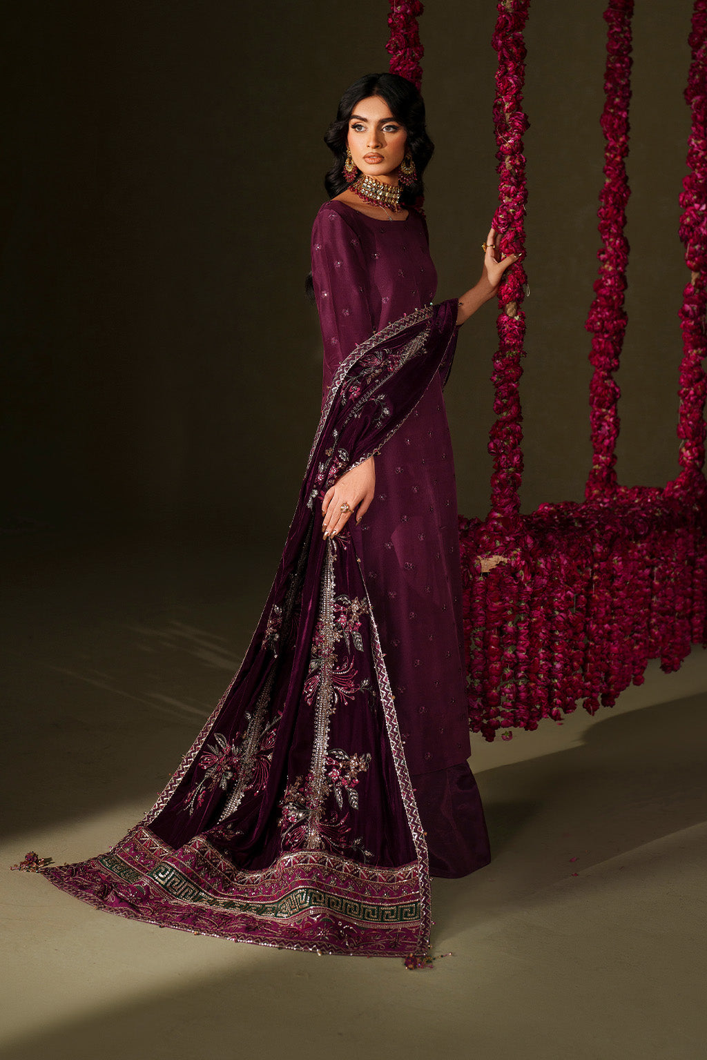 Iznik | Velvet 25 | IV-68 Embroidered Velvet - Formal Dress - available at Maria Faisal in UK and USA.