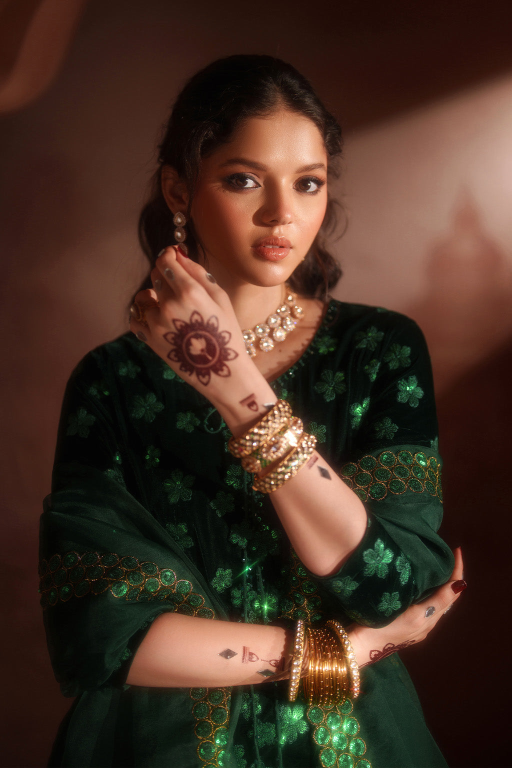 Iznik | Velvet 25 | IV-60 Embroidered Velvet - Formal Dress - available at Maria Faisal in UK and USA.