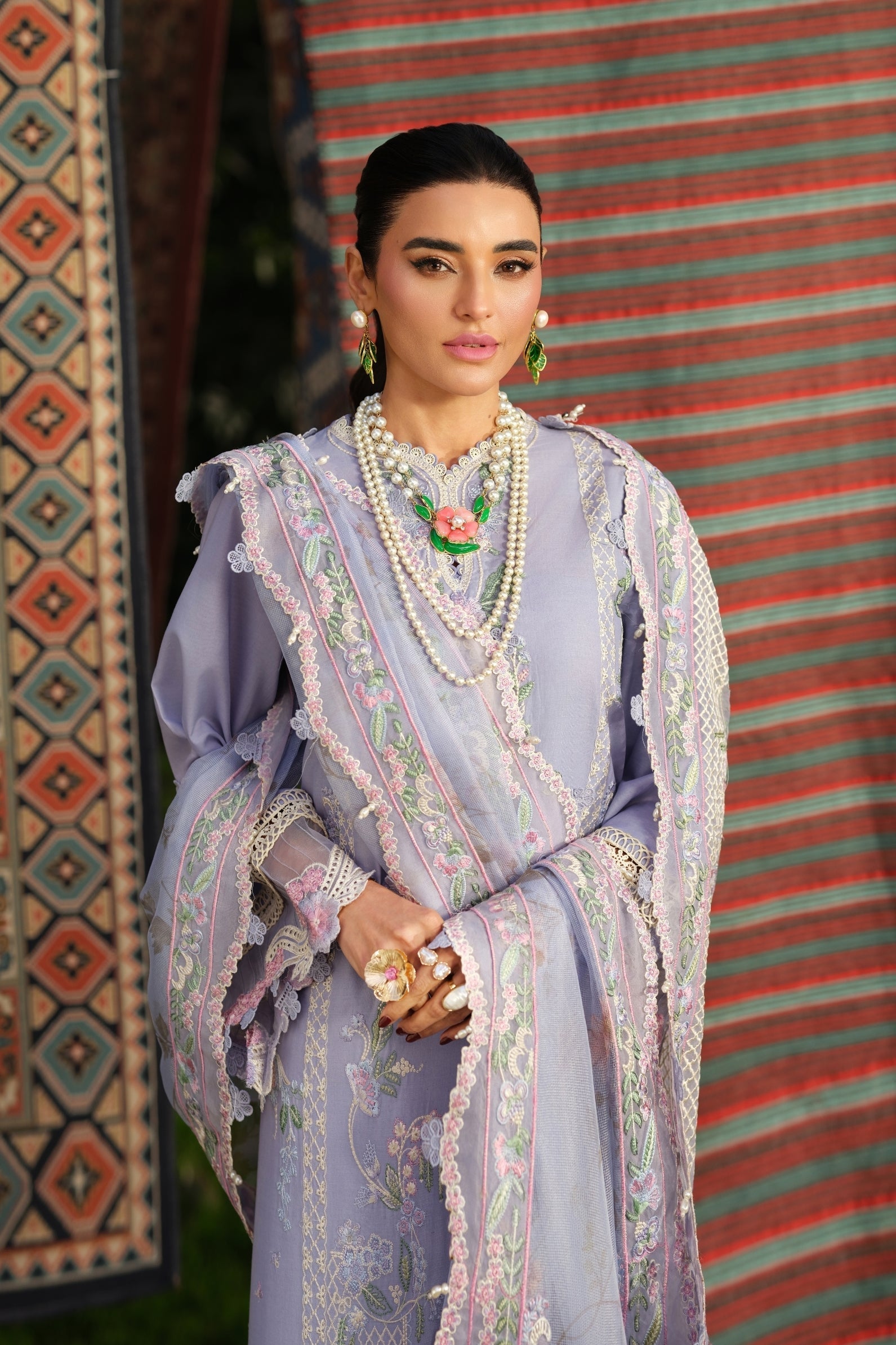 Maryam Hussain | Luxury Lawn 26 | Jasmine - Luxury Dress - available at Maria Faisal in UK and USA.