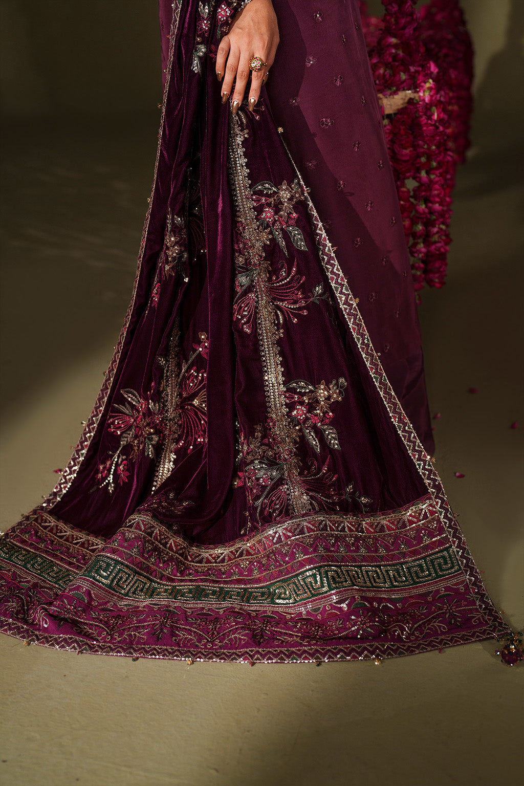 Iznik | Velvet 25 | IV-68 Embroidered Velvet - Formal Dress - available at Maria Faisal in UK and USA.