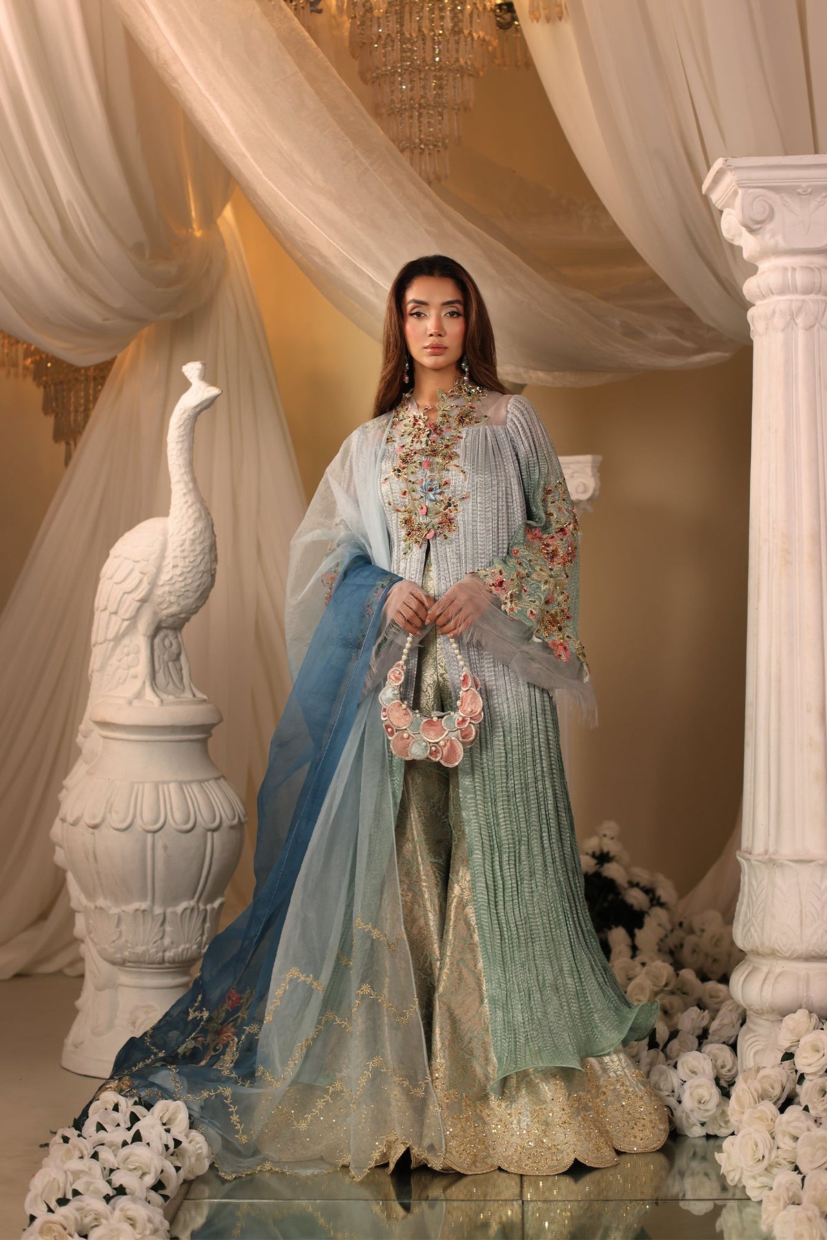 Musferah Saad | Casa Blance |Glacial Ombre - Bridal Dress - available at Maria Faisal in UK and USA.
