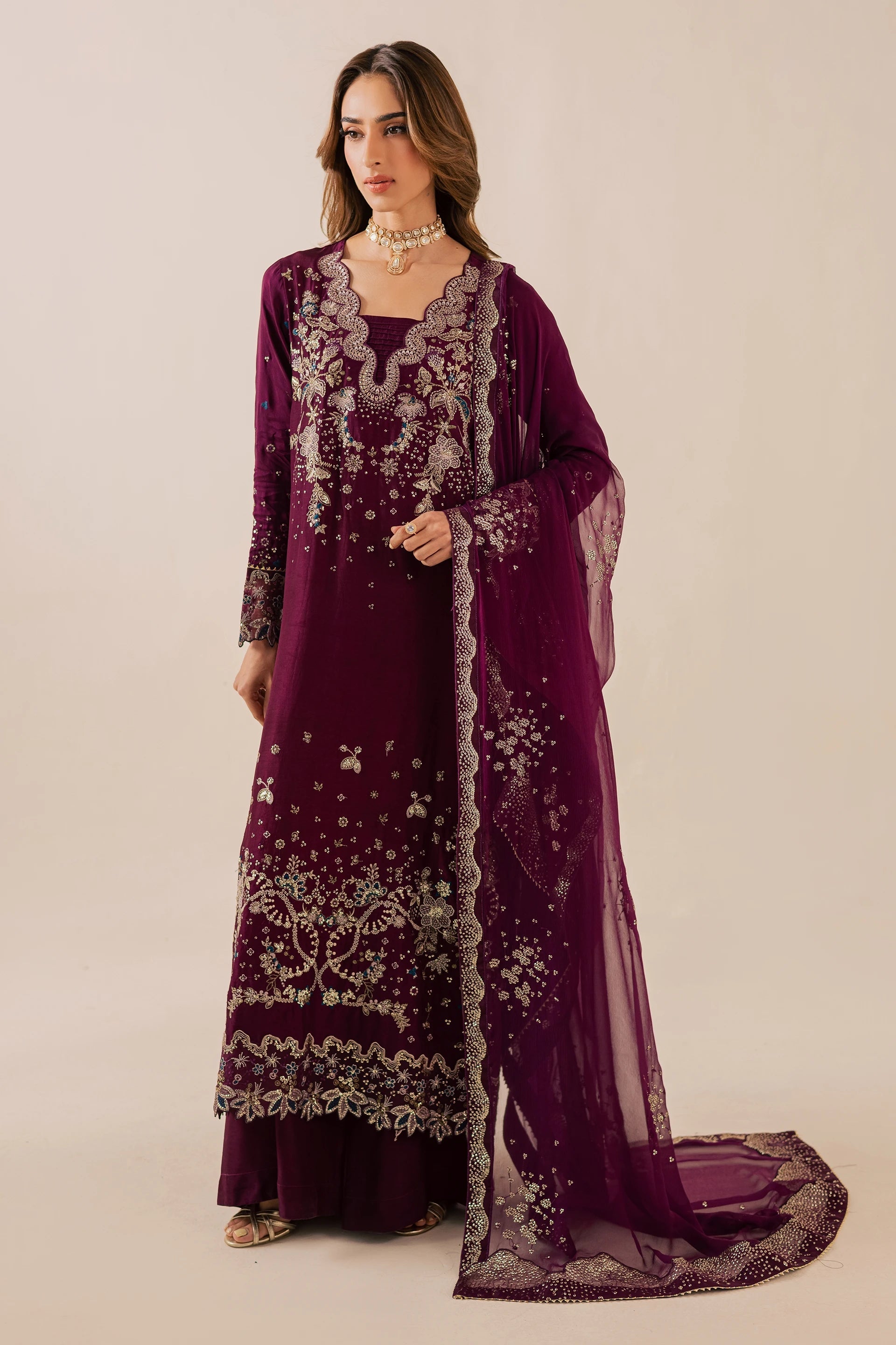 Nureh | Fancy Formal | NP-749 - Formal Dress - available at Maria Faisal in UK and USA.