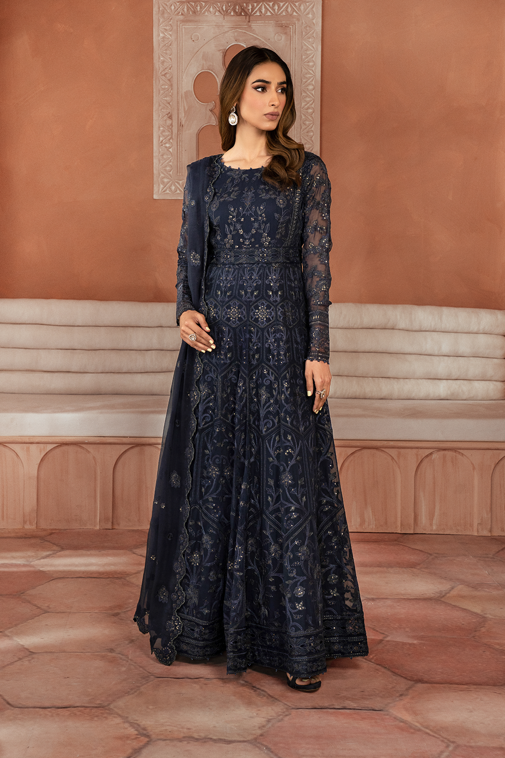 Iznik | Chiffon Kari | ICK-07 Embroidered Chiffon - Ladies Clothes - Maria Faisal