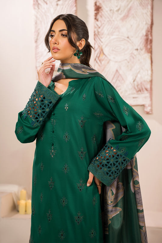 Iznik | Lawnkari 24 | UE-159 PLUSH GREEN - Ladies Clothes - Maria Faisal