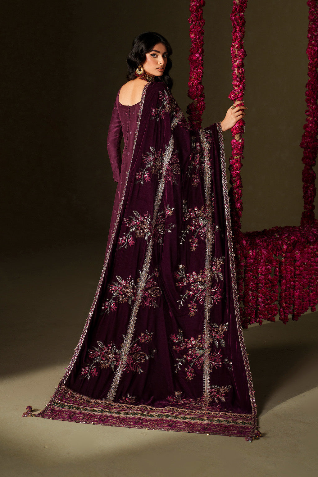 Iznik | Velvet 25 | IV-68 Embroidered Velvet - Formal Dress - available at Maria Faisal in UK and USA.