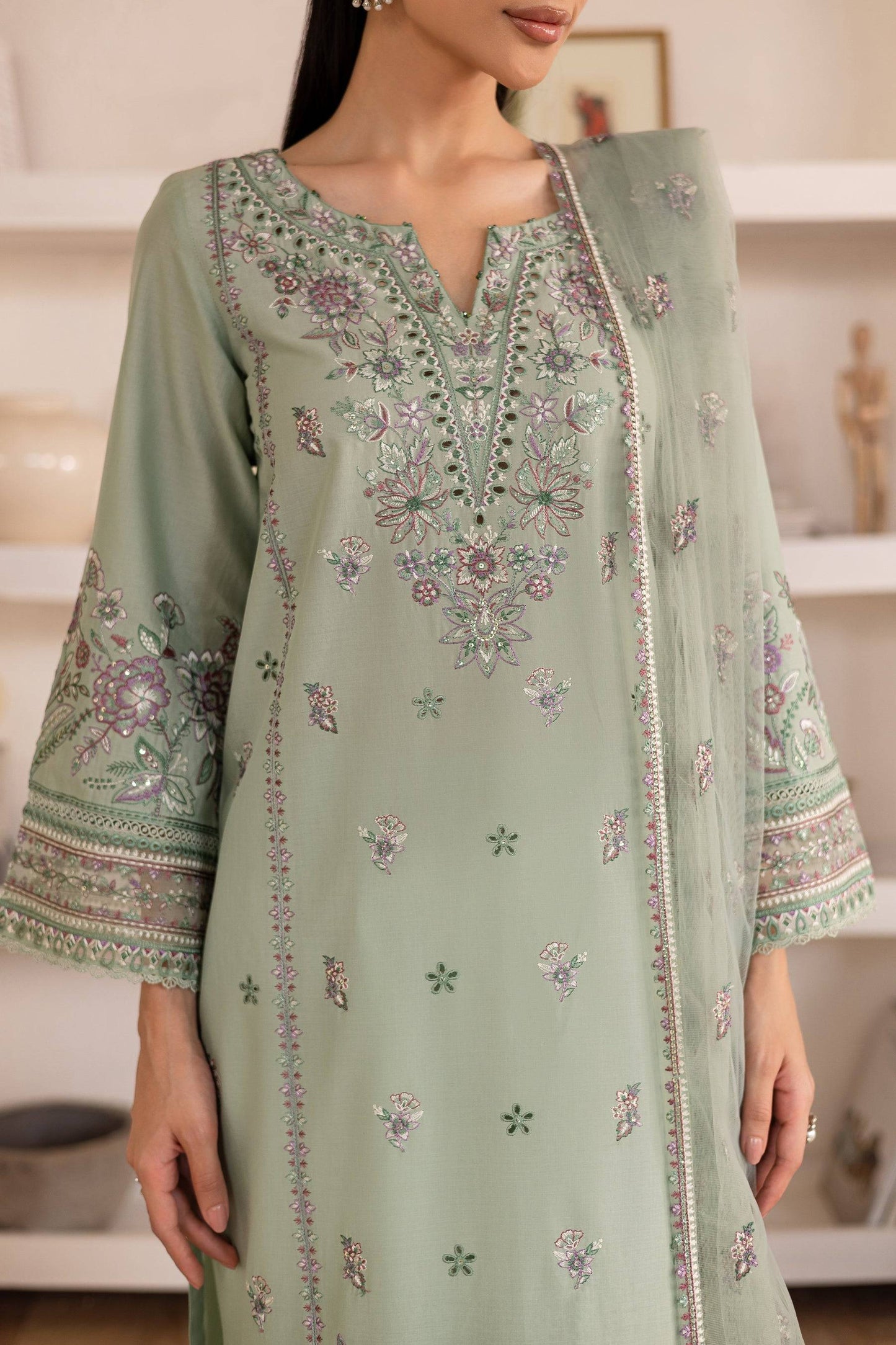 Batik | Nyra Embroidered Summer Solids | Arzou by Maria Faisal - Registered Vendor of : Batik - type : Ladies Clothes - 100% original wedding dresses
