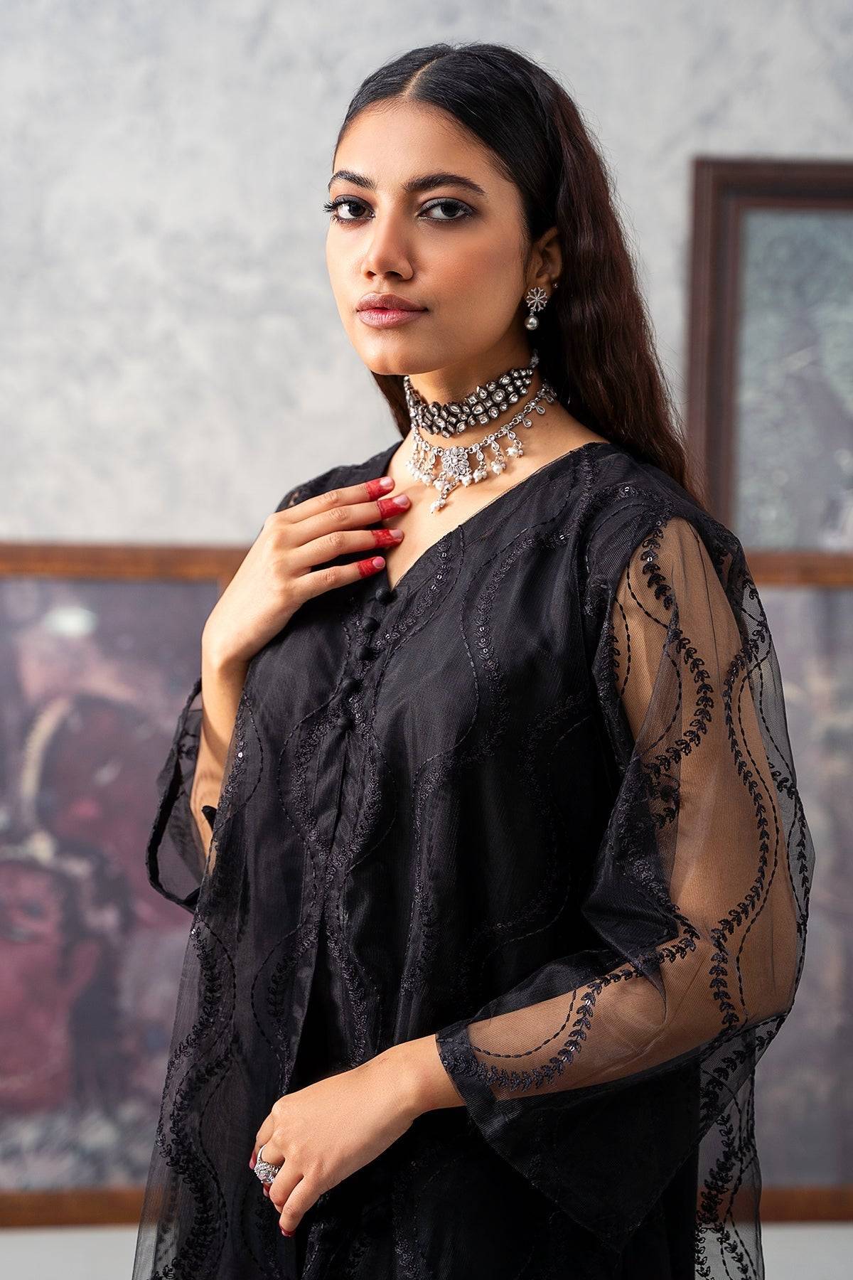 Charizma | Festive Pret | CMA-3-256 (BLACK) by Maria Faisal - Registered Vendor of : Charizma - type : Ladies Clothes - 100% original wedding dresses