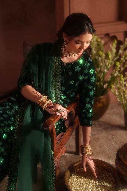 Iznik | Velvet 25 | IV-60 Embroidered Velvet - Formal Dress - available at Maria Faisal in UK and USA.