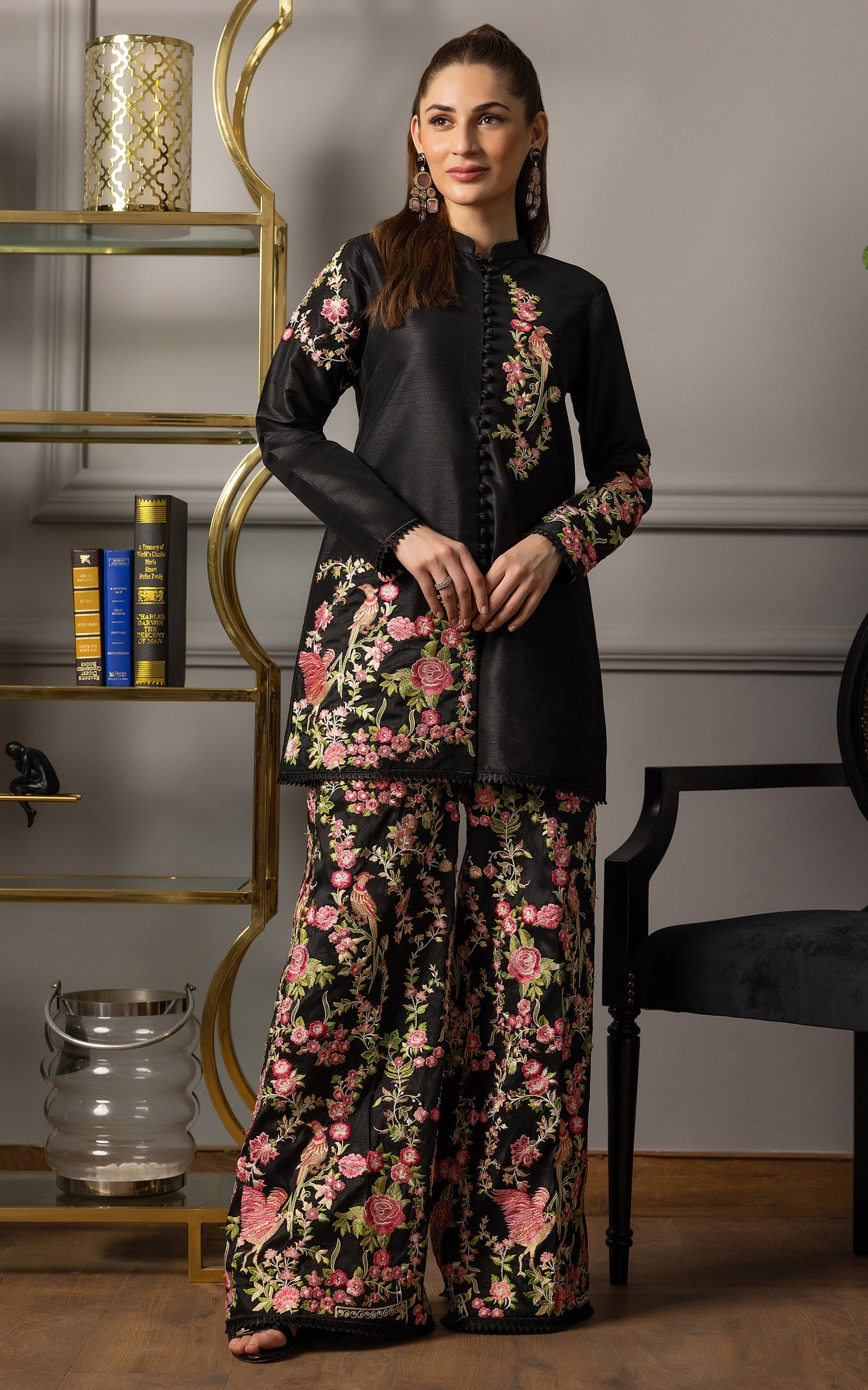 Threads and Motifs | Formal Dresses 25 | Embroidered Jacket With Trouser - Ladies Clothes - Maria Faisal
