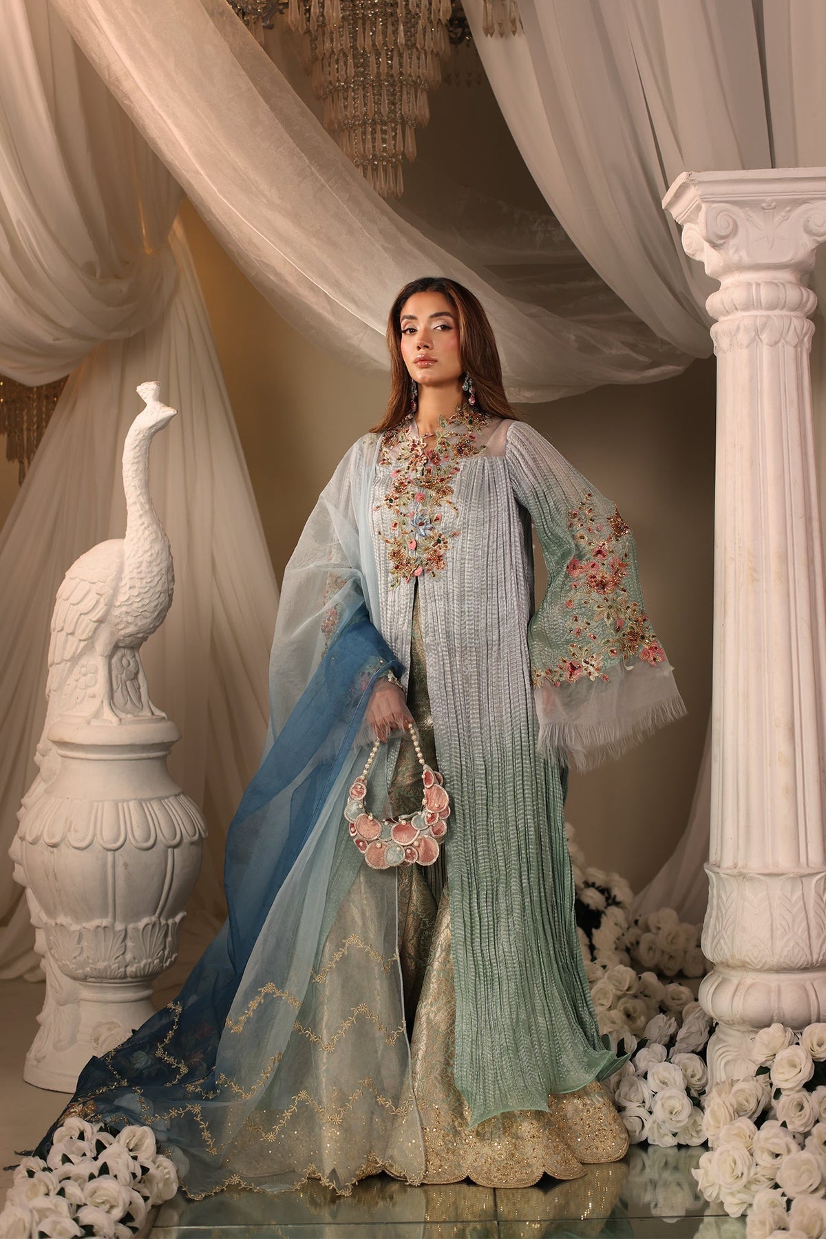 Musferah Saad | Casa Blance |Glacial Ombre - Bridal Dress - available at Maria Faisal in UK and USA.