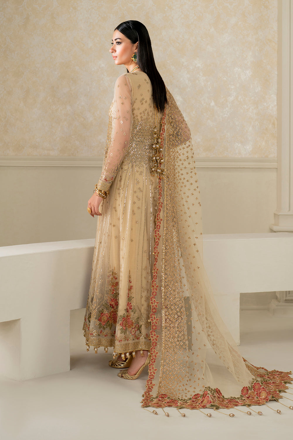 Baroque | Formals Collection | EMBROIDERED NET UF-4159 - Formal Dress - available at Maria Faisal in UK and USA.