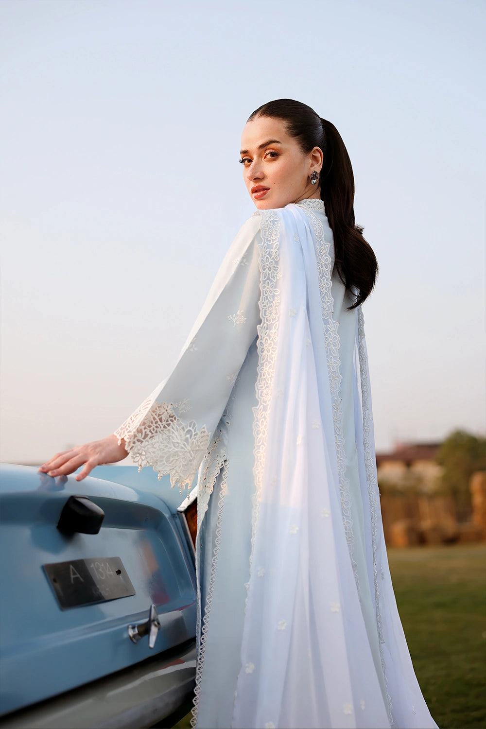 Azure | Luxury Lawn 26 | Day Dream - Dress - available at Maria Faisal in UK and USA.