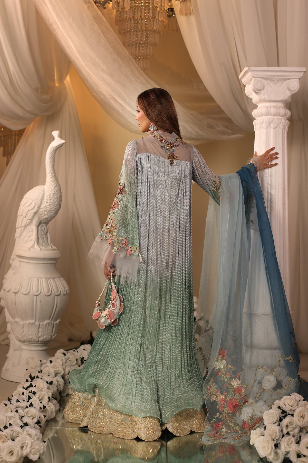 Musferah Saad | Casa Blance |Glacial Ombre - Bridal Dress - available at Maria Faisal in UK and USA.
