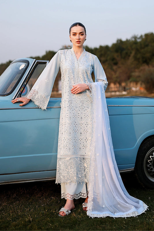Azure | Luxury Lawn 26 | Day Dream - Luxury Dress - available at Maria Faisal in UK and USA.