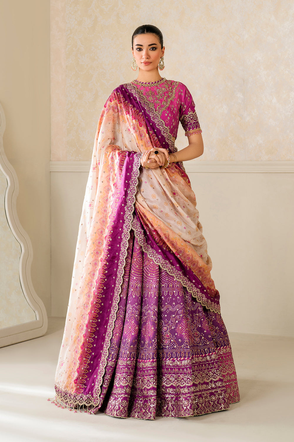 Baroque | Formals Collection | EMBROIDERED SILK UF-4163 - Formal Dress - available at Maria Faisal in UK and USA.