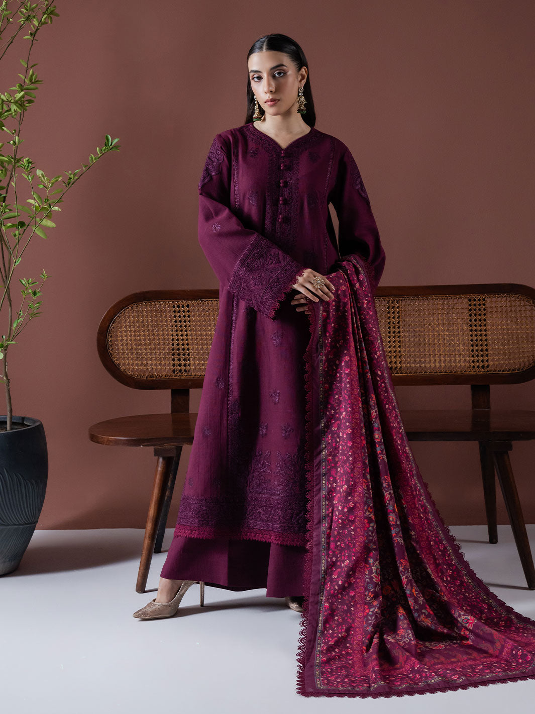 Faiza Faisal | Winter Edit 2024 | EMBER - Designer Dress with Intricate embroidery and embellishments. Shop elegent wedding dress at Maria Faisal.