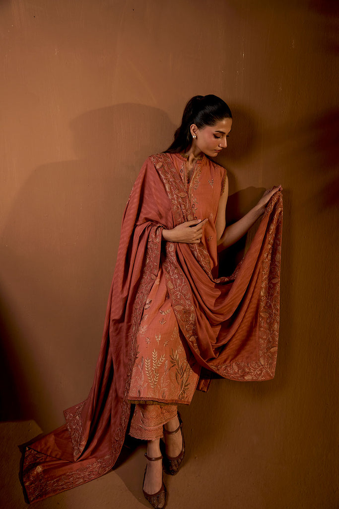 Sobia Nazir | Winter Shawl 25 | Design 4A - Formal Dress - available at Maria Faisal in UK and USA.