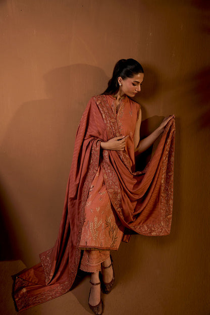 Sobia Nazir | Winter Shawl 25 | Design 4A - Formal Dress - available at Maria Faisal in UK and USA.