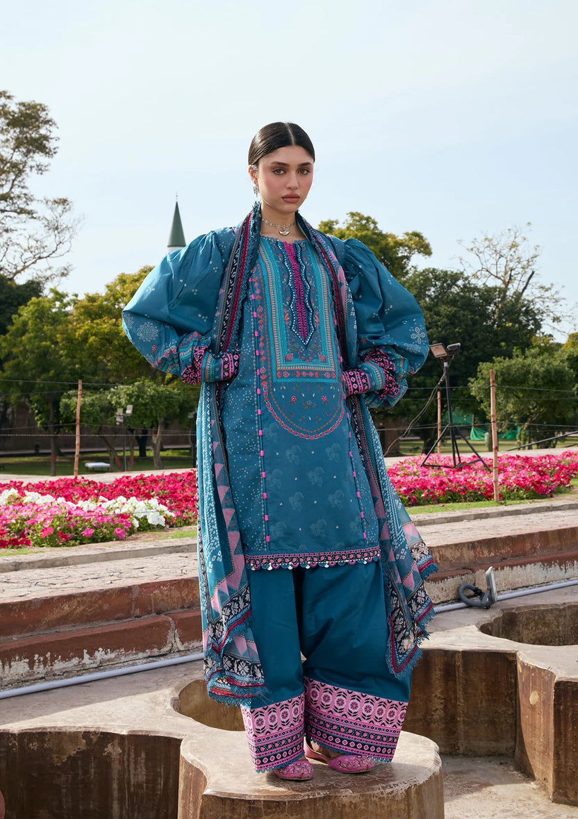 Kahf Premium | Prints Collection 26 | KPS-4A FALAK ARA - Luxury Dress - available at Maria Faisal in UK and USA.