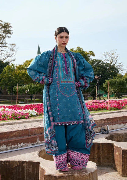 Kahf Premium | Prints Collection 26 | KPS-4A FALAK ARA - Luxury Dress - available at Maria Faisal in UK and USA.