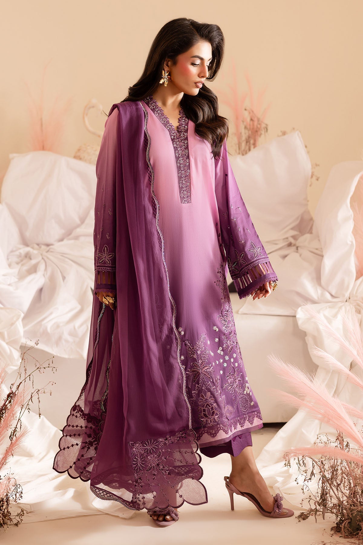 Nureh | Shades of Summer | NP-625 - Luxury Dress - available at Maria Faisal in UK and USA.