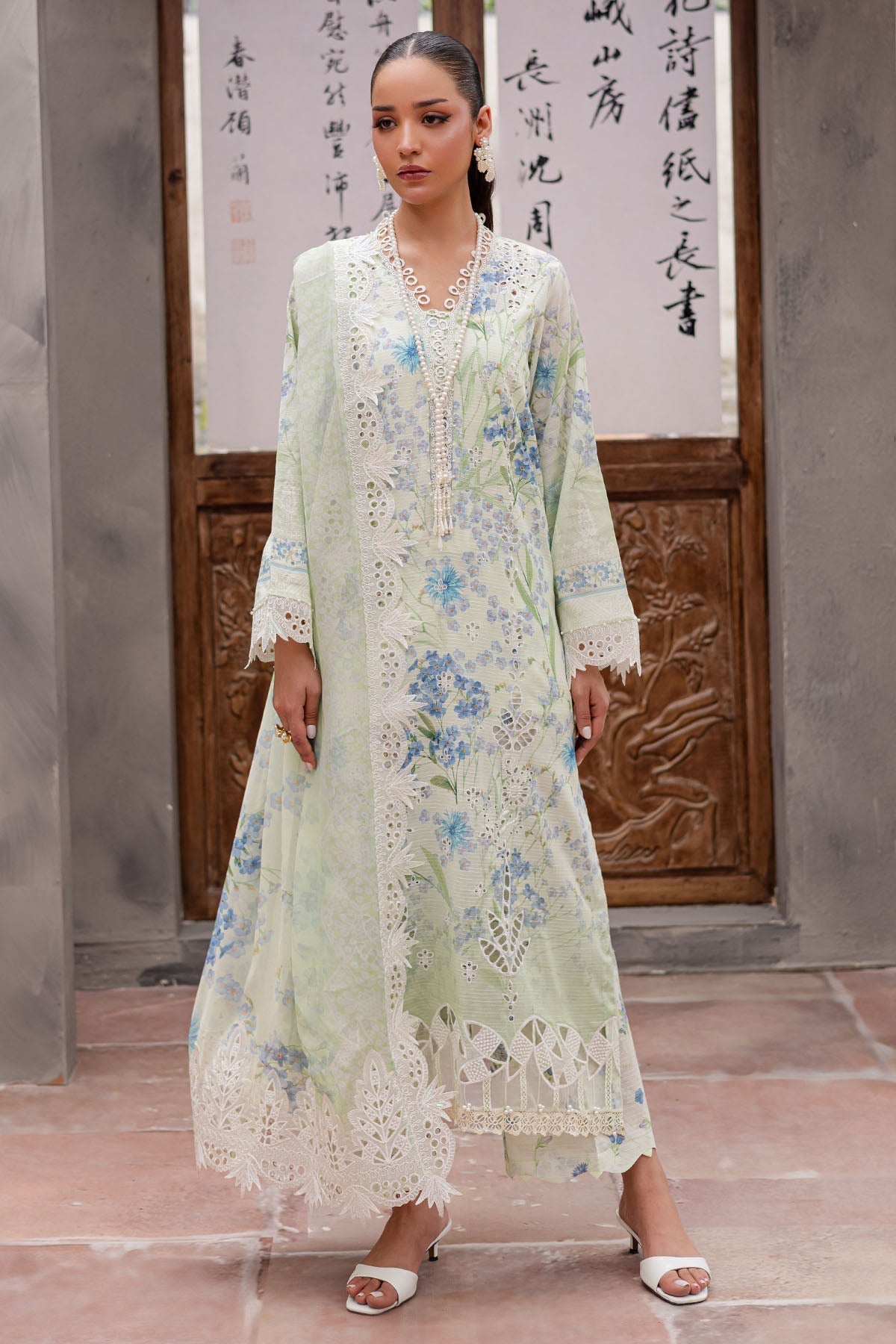 Nureh | Bloom 26 | BL-12 - Dress - available at Maria Faisal in UK and USA.