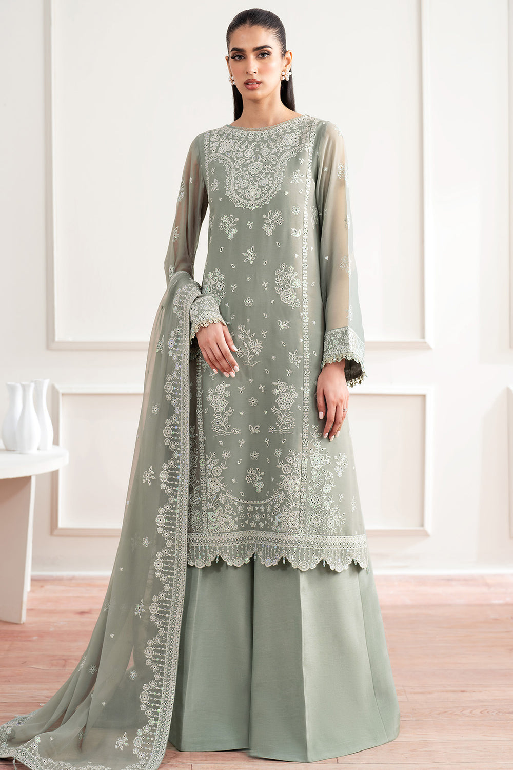 Farasha | Essence Formals 25 | Ash Green - Ladies Clothes - Maria Faisal