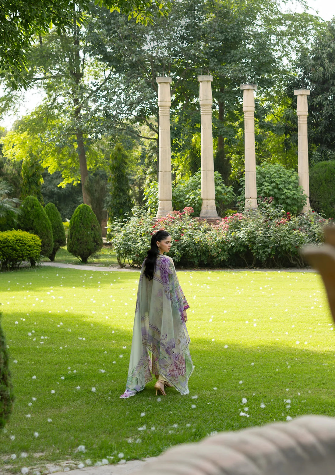 Elaf Premium | Signature Embroidered Lawn with Chiffon Collection 26 | ESG-7A STELLA - Luxury Dress - available at Maria Faisal in UK and USA.