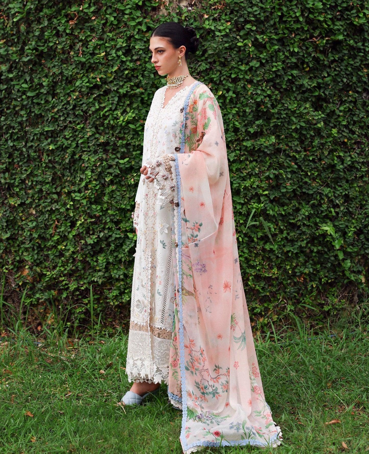 Republic Womenswear | Lilas Lawn 26 | Amaya - Luxury Dress - available at Maria Faisal in UK and USA.