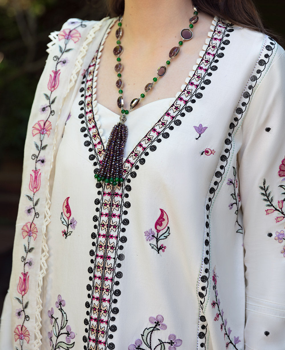 Republic Womenswear | Aylin Summer Lawn 24 | Muguet (D1-B) - Designer Dress with Intricate embroidery and embellishments. Shop elegent wedding dress at Maria Faisal.