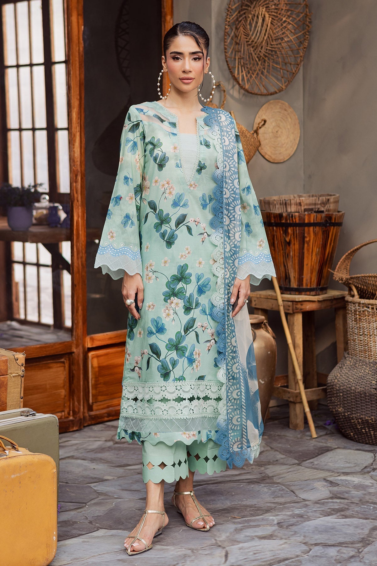 Nureh | Signature Prints 26 | SP-161 - Luxury Dress - available at Maria Faisal in UK and USA.