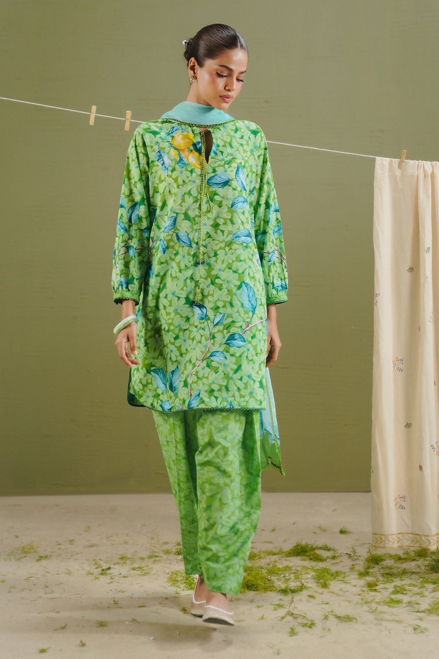 Zara Shahjahan | Coco Prints 26 | Kael-7B - Casual Dress - available at Maria Faisal in UK and USA.