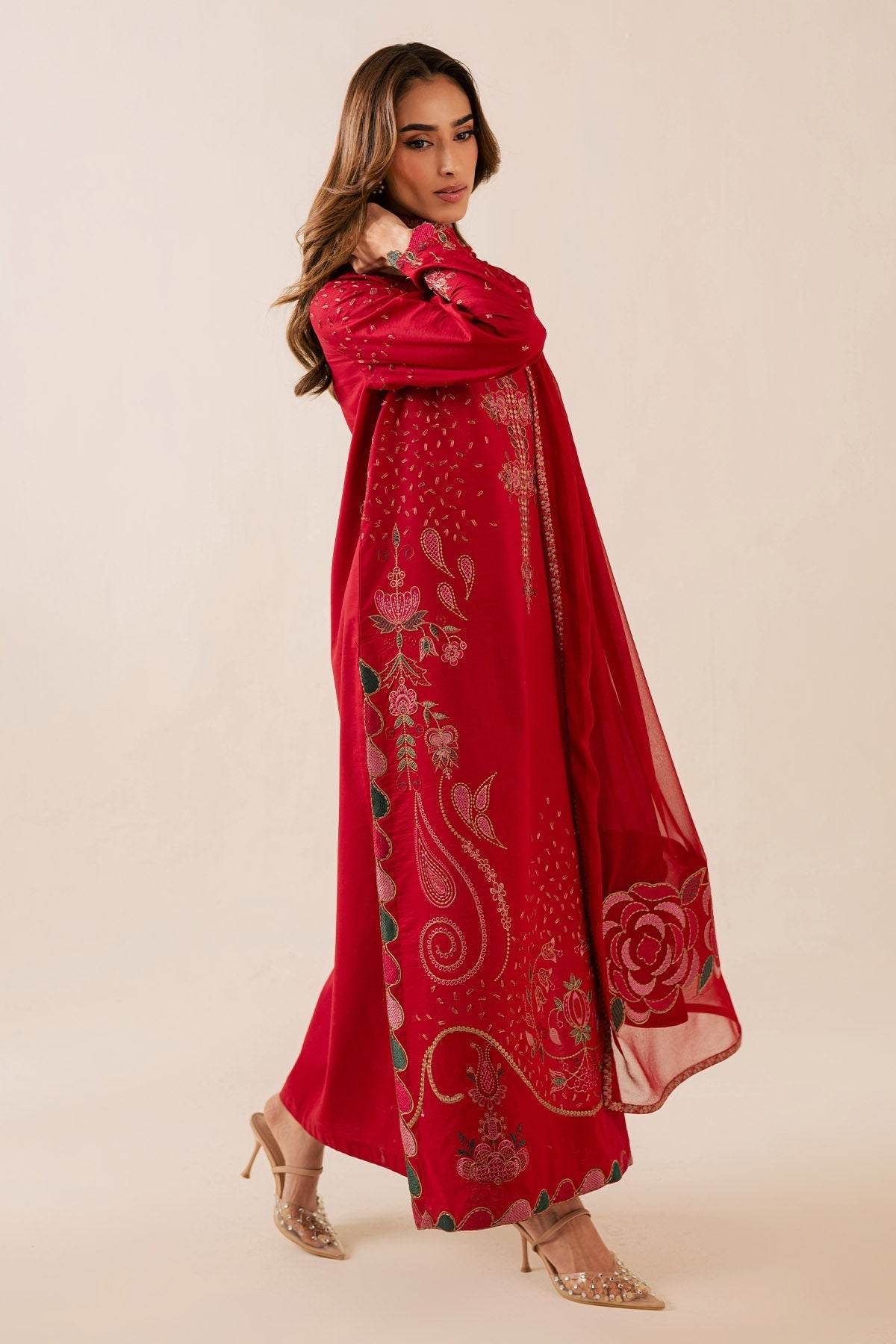 Nureh | Shades of Summer | NP-751 - Luxury Dress - available at Maria Faisal in UK and USA.