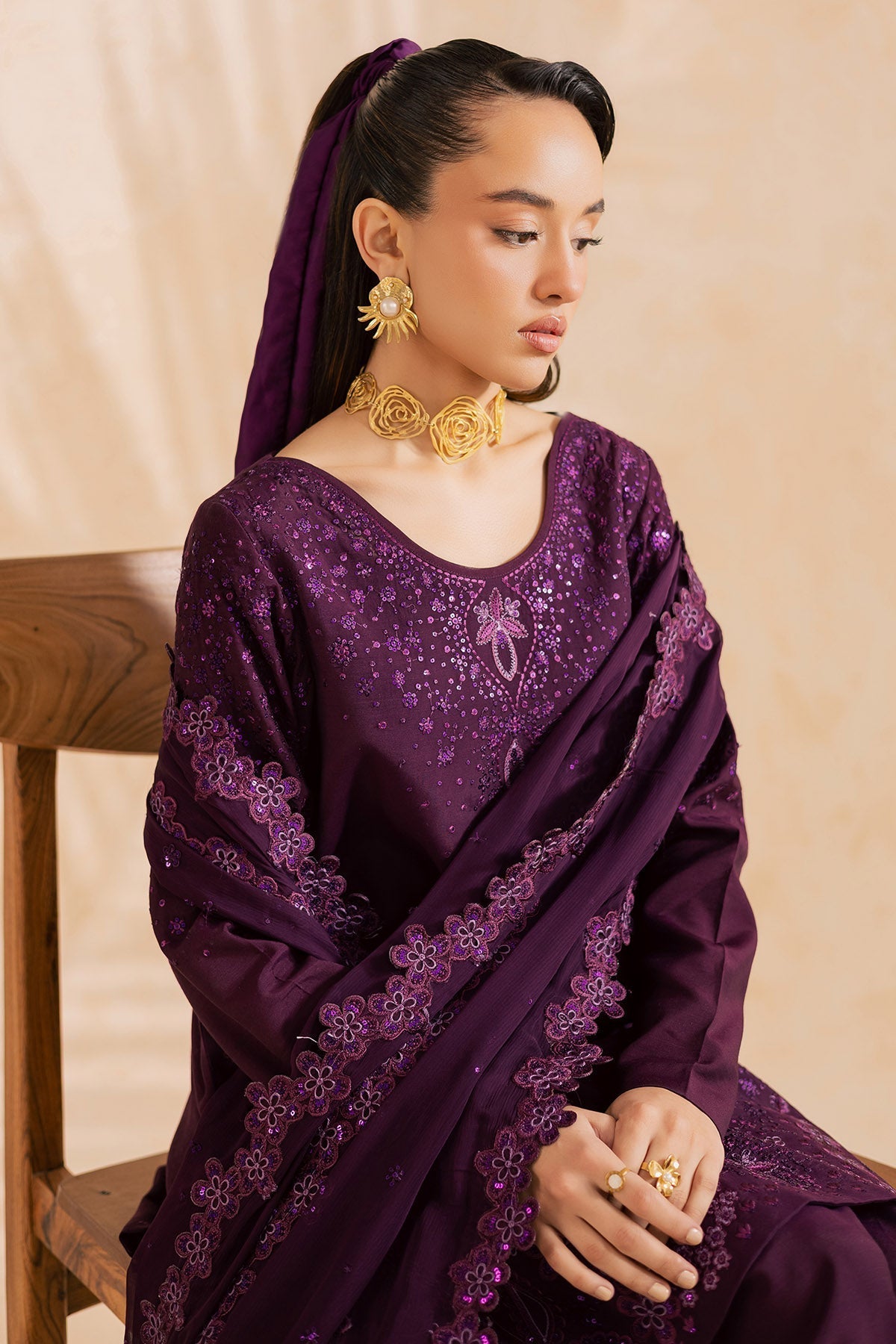 Nureh | Shades of Summer | NP-740 - Luxury Dress - available at Maria Faisal in UK and USA.