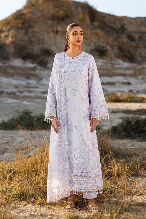 Emaan adeel | Sunlit Groove Luxury Lawn 26 | SUNLIT SWAY - Luxury Dress - available at Maria Faisal in UK and USA.