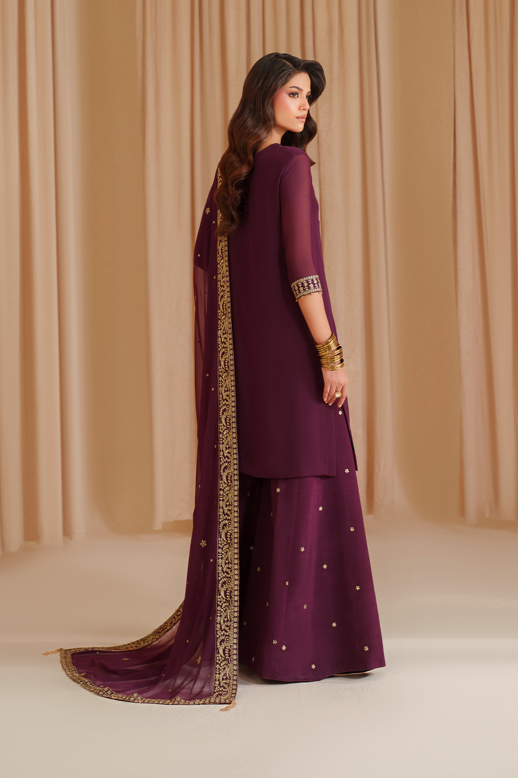 Iznik I Festive Formal I CC-76 Embroidered Chiffon - Ladies Clothes - Maria Faisal