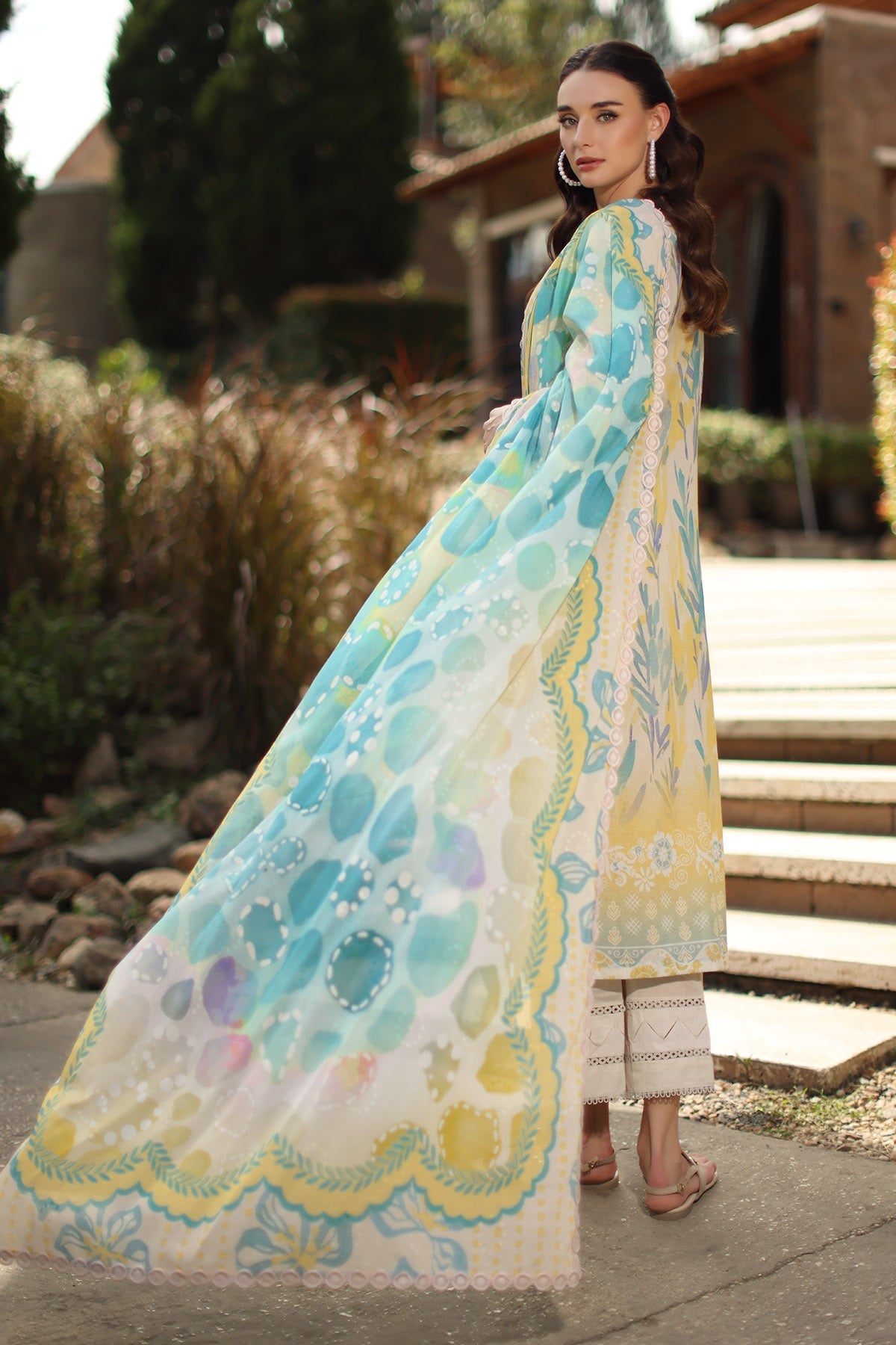 Nureh | Signature Prints 26 | SP-206 - Luxury Dress - available at Maria Faisal in UK and USA.
