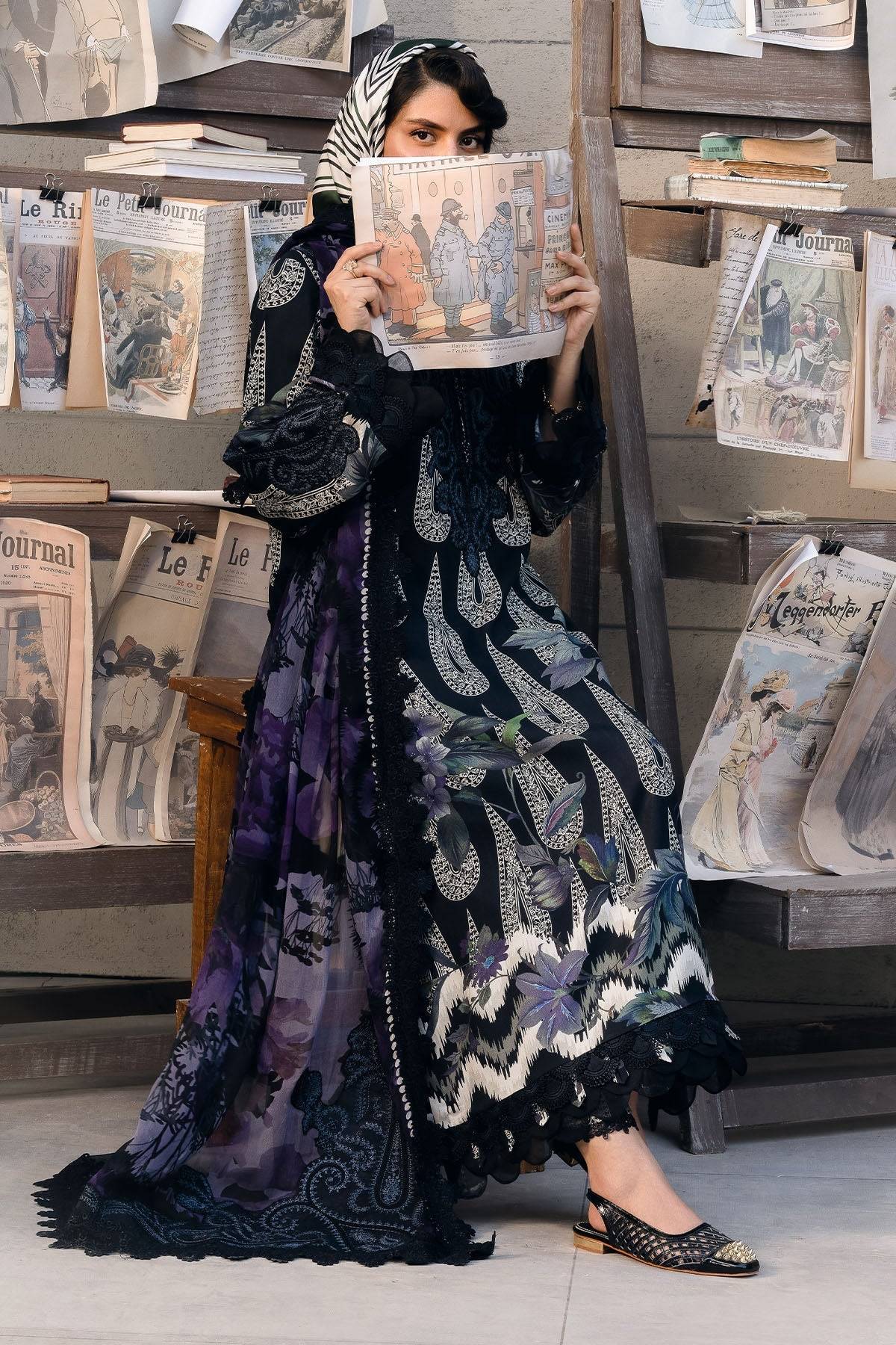 Nureh | Glam Girl Lawn | GL-19 by Maria Faisal - Registered Vendor of : Nureh - type : Ladies Clothes - 100% original wedding dresses