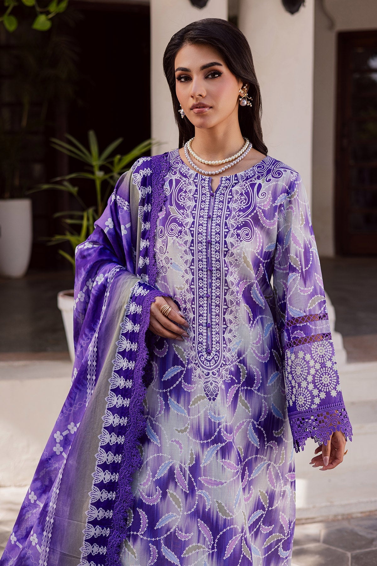 Nureh | Rania Prints | NR-05 - Casual Dress - available at Maria Faisal in UK and USA.