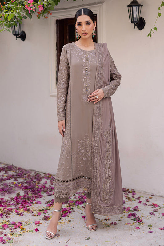 NE-201 – authentic Pakistani dress from the Exclusive Leather Peach collection for women in the UK