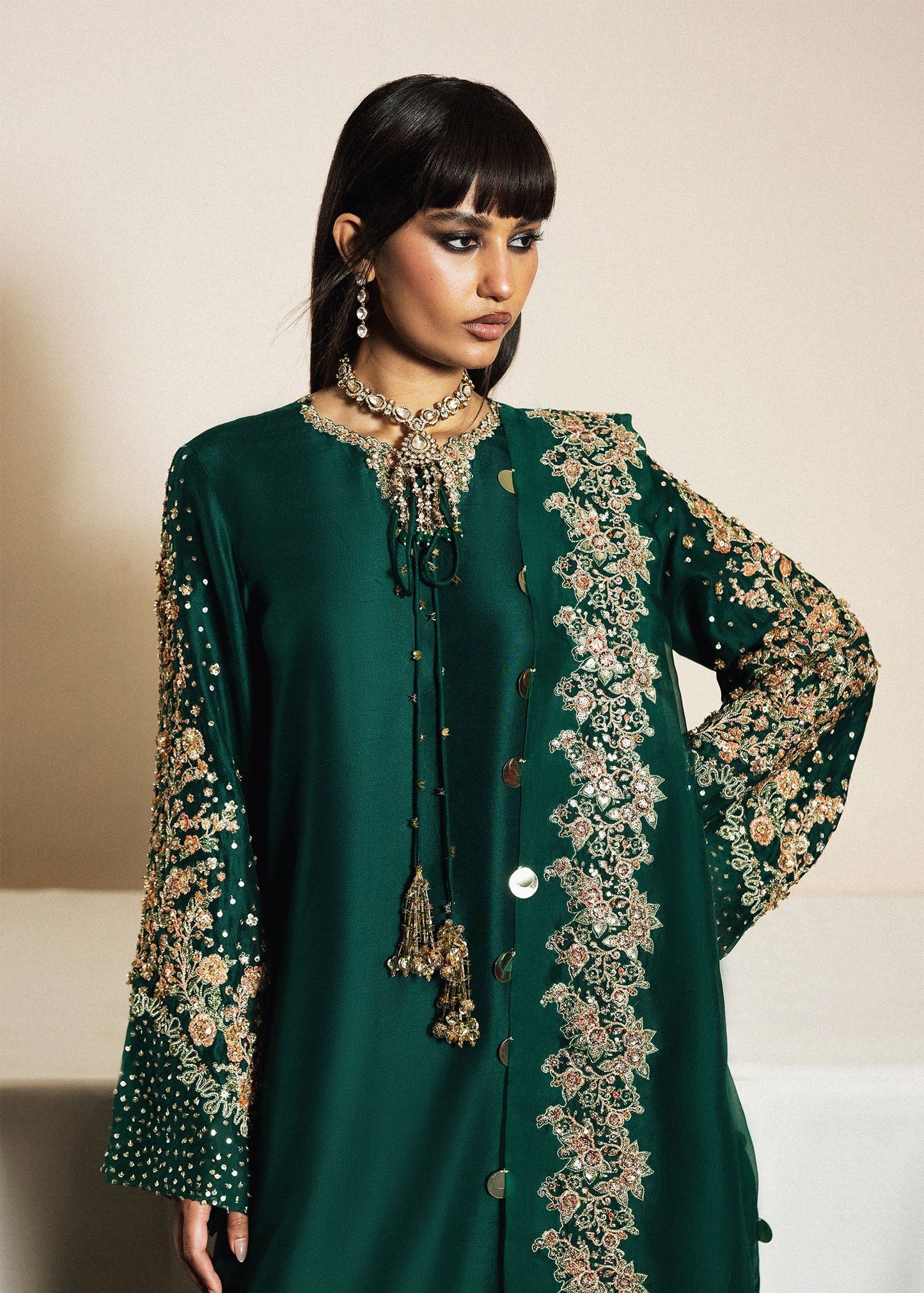 Hussain Rehar | Luxury Pret 26 | Noor Lepoque - Luxury Dress - available at Maria Faisal in UK and USA.