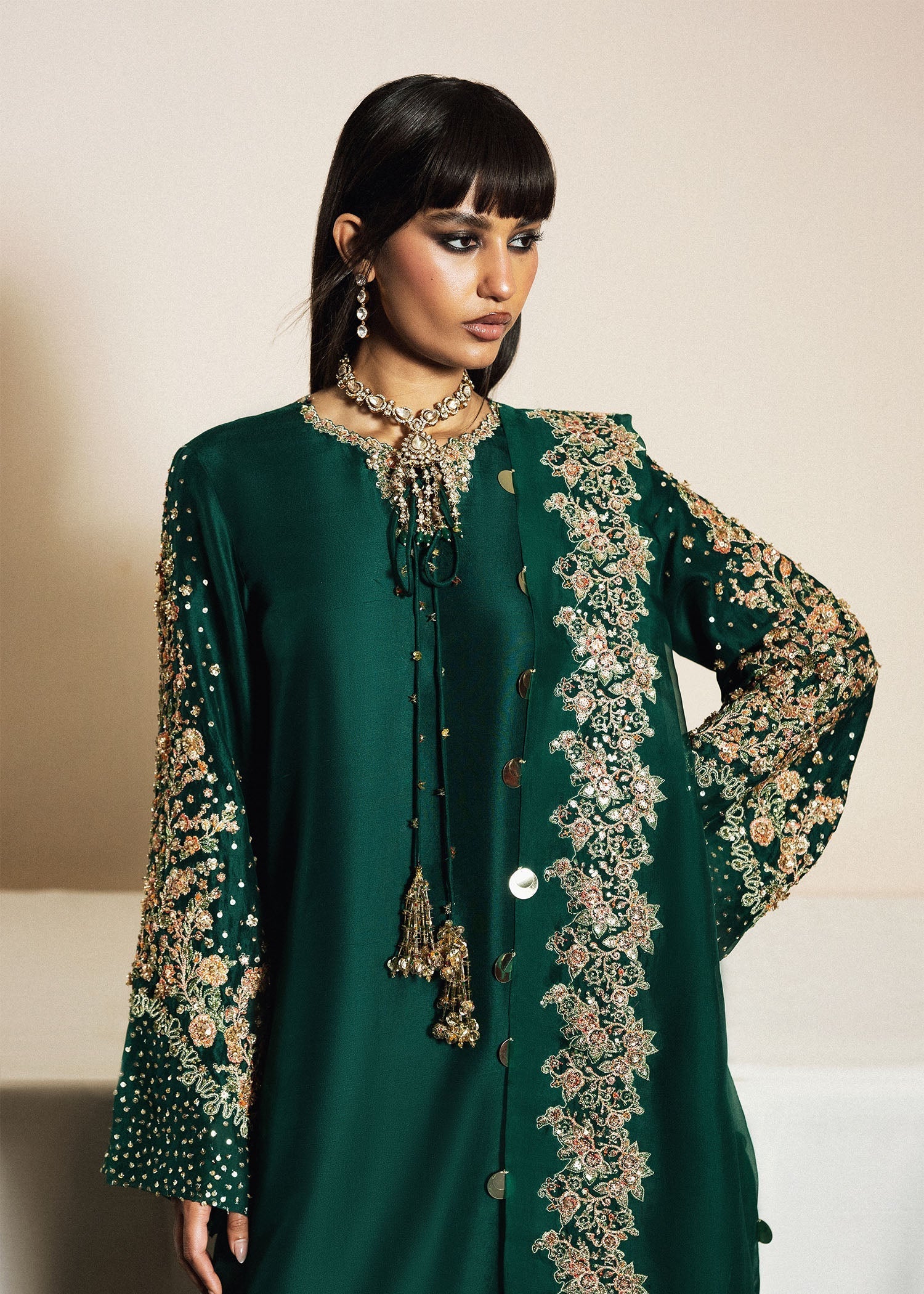 Hussain Rehar | Luxury Pret 26 | Noor Lepoque - Luxury Dress - available at Maria Faisal in UK and USA.