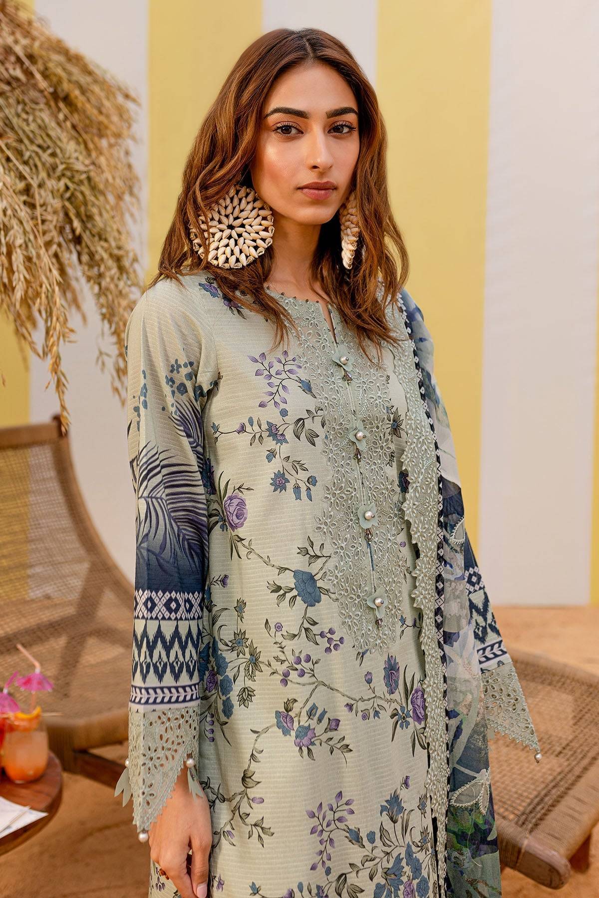 Nureh | Gardenia Lawn 25 | NSG-183 by Maria Faisal - Registered Vendor of : Nureh - type : Ladies Clothes - 100% original wedding dresses