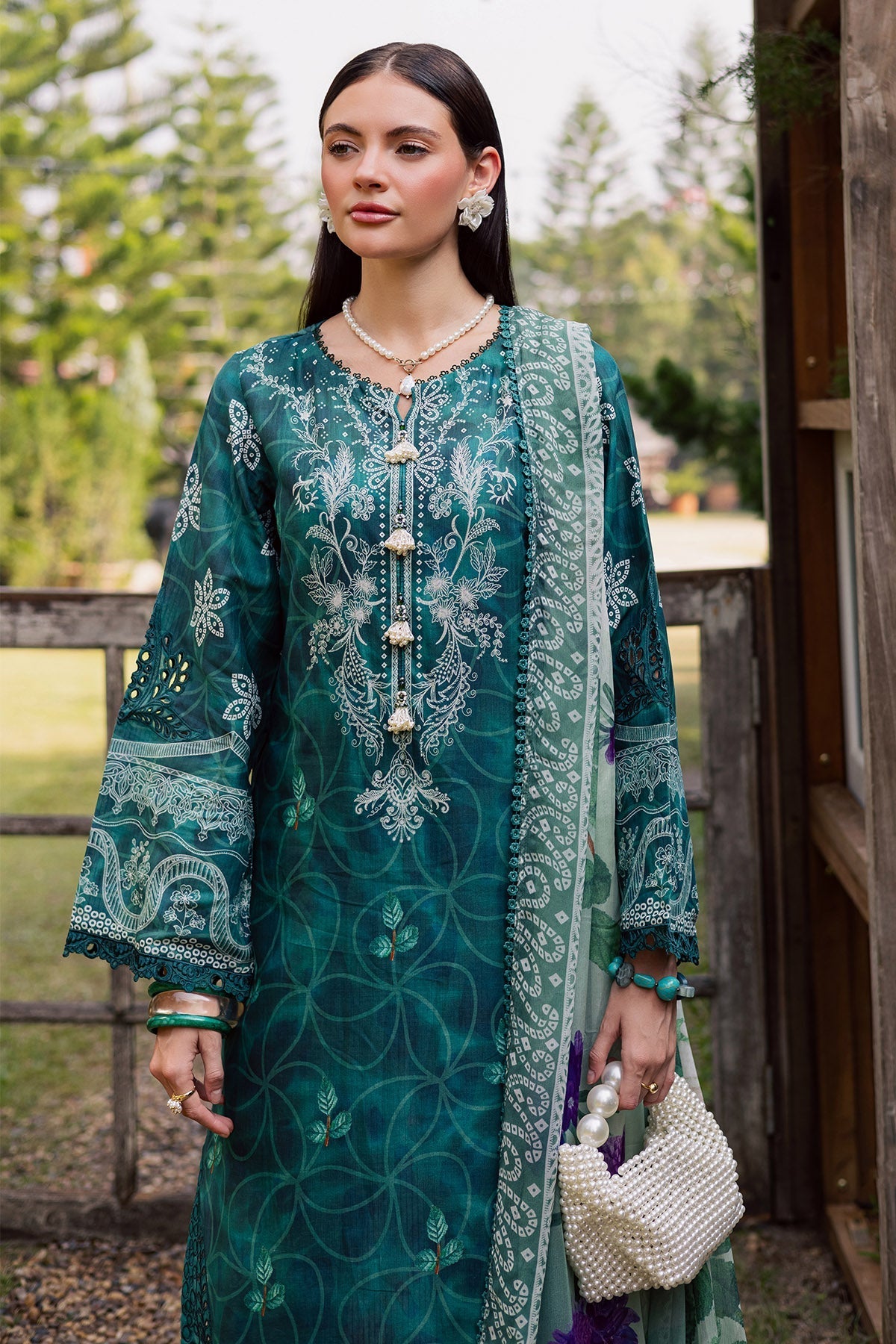 Nureh |  Gardenia Lawn 26 |NSG-210 - Dress - available at Maria Faisal in UK and USA.