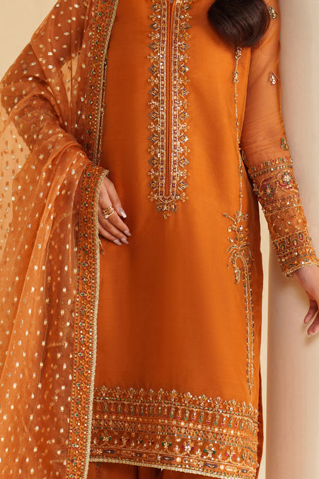 Naqshi | Feemora Organza Raw Silk | Yameen - Formal Dress - available at Maria Faisal in UK and USA.