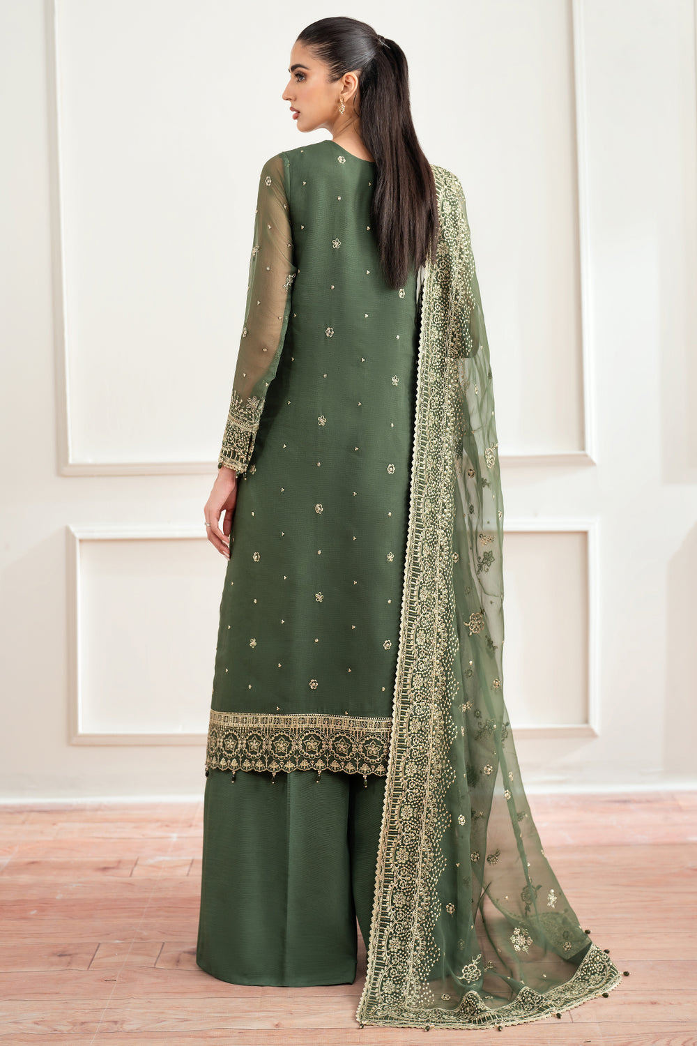 Farasha | Essence Formals 25 | Muted Moss - Ladies Clothes - Maria Faisal