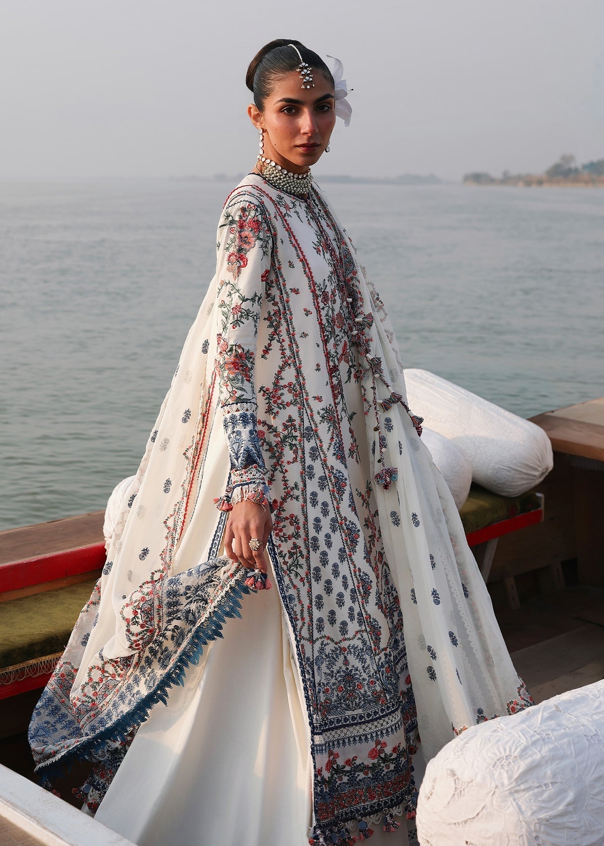 Hussain Rehar | Kalabagh Luxury Lawn 26 | Yuki - Luxury Dress - available at Maria Faisal in UK and USA.