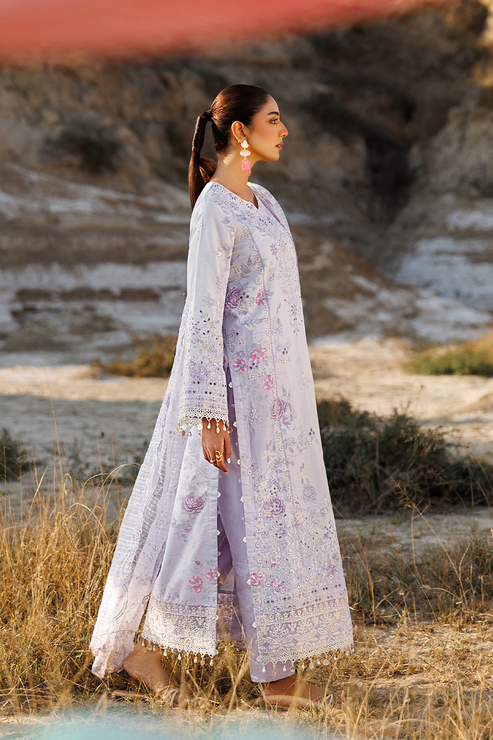 Emaan adeel | Sunlit Groove Luxury Lawn 26 | SUNLIT SWAY - Luxury Dress - available at Maria Faisal in UK and USA.