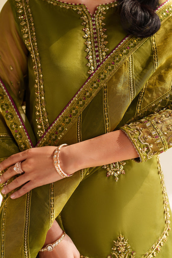 Naqshi | Feemora Organza Raw Silk | Feeha - Formal Dress - available at Maria Faisal in UK and USA.